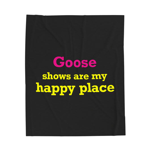 Goose Shows Are My Happy Place  - Yellow & Pink Velveteen Plush Blanket