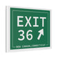 Vintage Exit 36 Merritt Parkway Sign Matte Canvas, Stretched, 1.25"