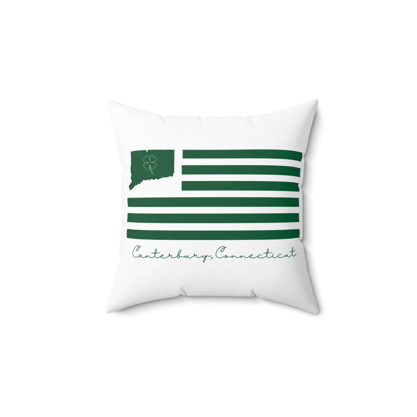 Canterbury Connecticut St. Patrick’s Day Flag Spun Polyester Square Pillow