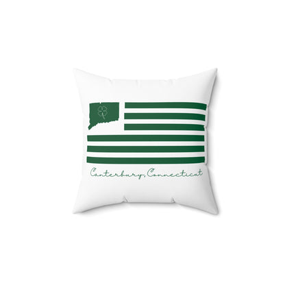 Canterbury Connecticut St. Patrick’s Day Flag Spun Polyester Square Pillow