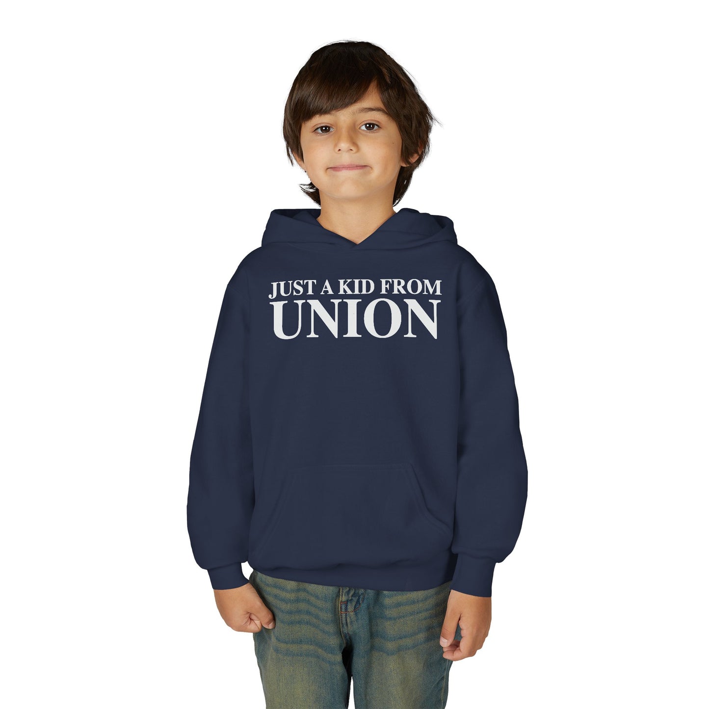 Just a kid from Union Youth Heavy Blend Hooded Sweatshirt