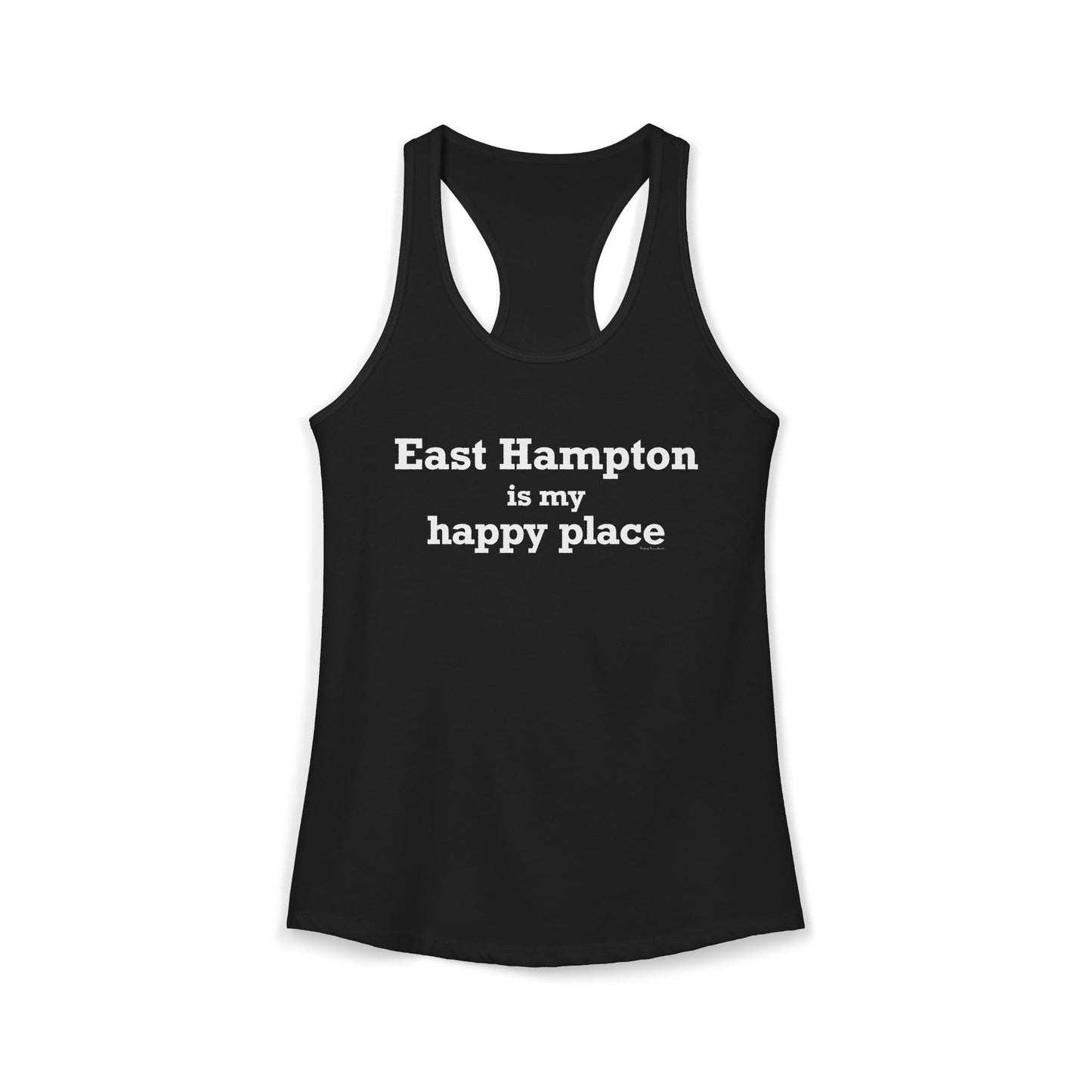 East Hampton is My Happy Place Women's Ideal Racerback Tank Top