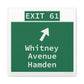Vintage WCP Exit 61 Sign Matte Canvas, Stretched, 1.25"