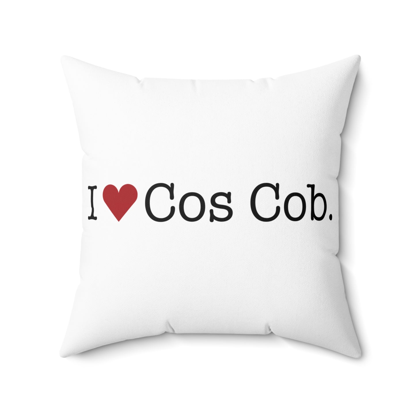 I Heart Cos Cob. Spun Polyester Square Pillow