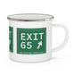 Vintage Exit 65 WCP Sign Enamel Camping Mug