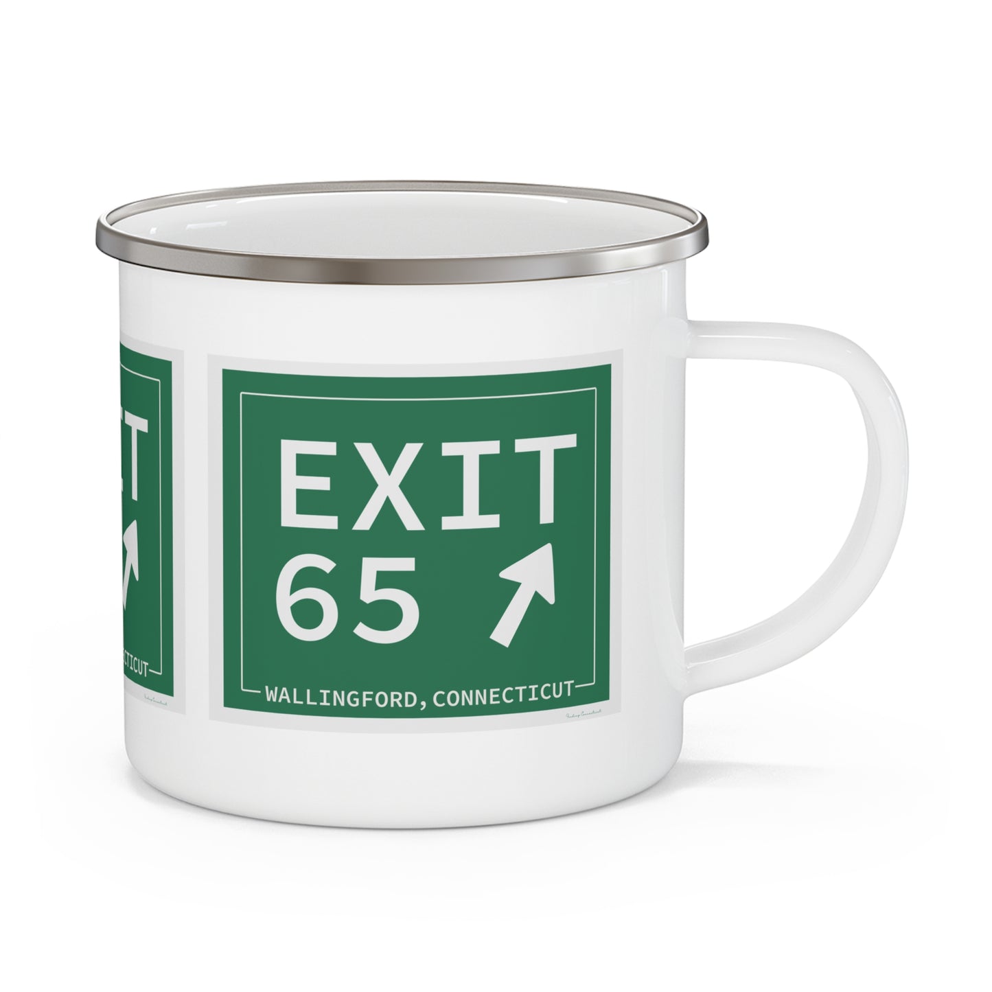 Vintage Exit 65 WCP Sign Enamel Camping Mug