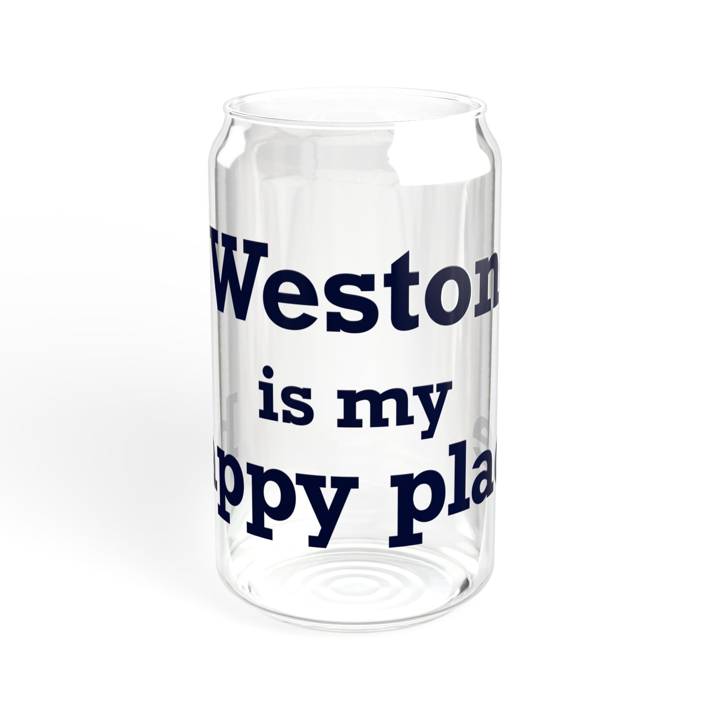 Weston Is My Happy Place  Sipper Glass, 16oz