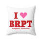 I Heart BRPT Spun Polyester Square Pillow