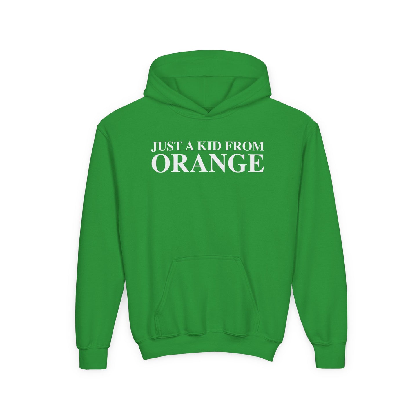 Just a kid from Orange Youth Heavy Blend Hooded Sweatshirt