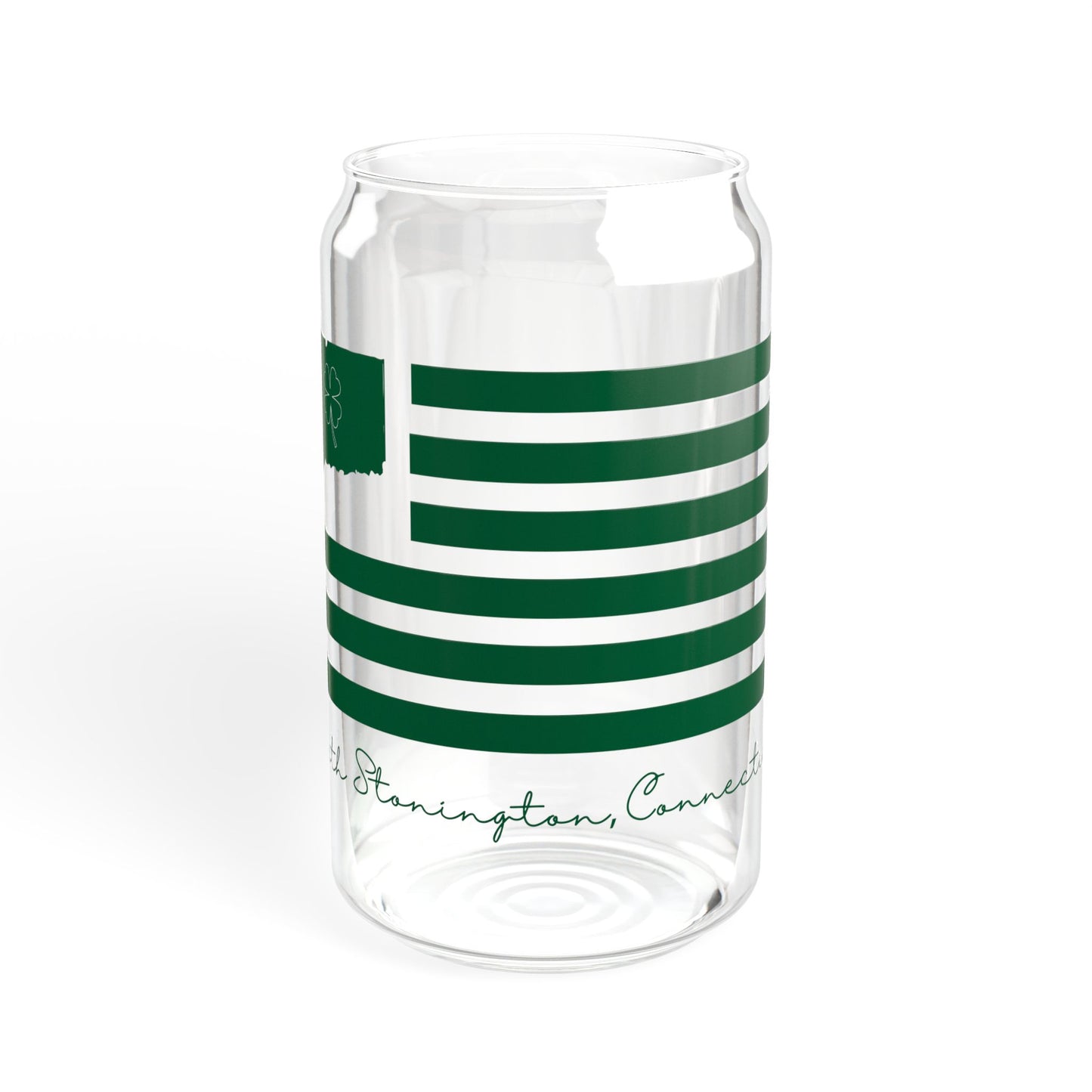 North Stonington Connecticut St. Patrick’s Day Flag Sipper Glass, 16oz