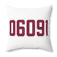 06091 Hartland Connecticut Zip Code Polyester Square Pillow