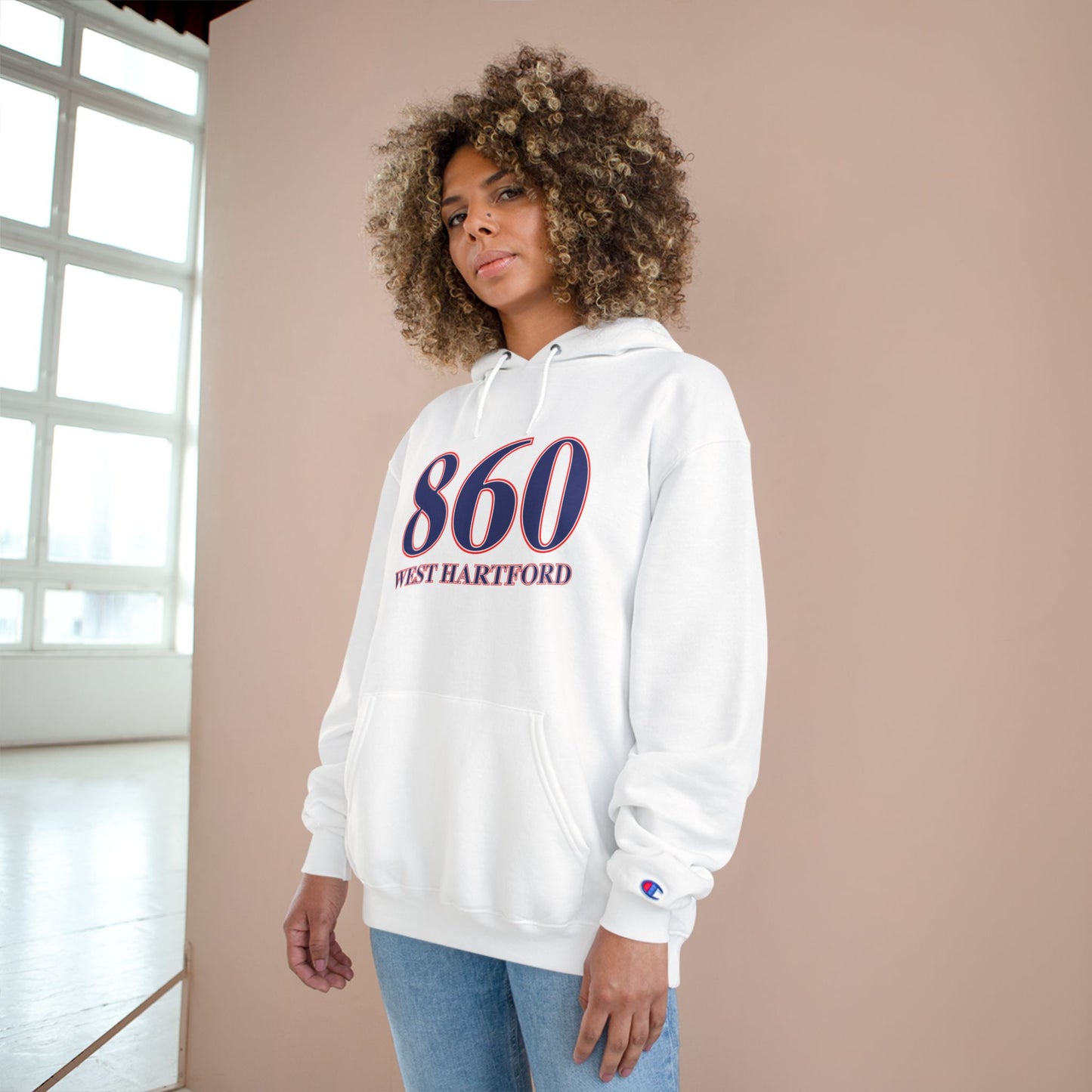 860 West Hartford Red White & Blue Champion Hoodie