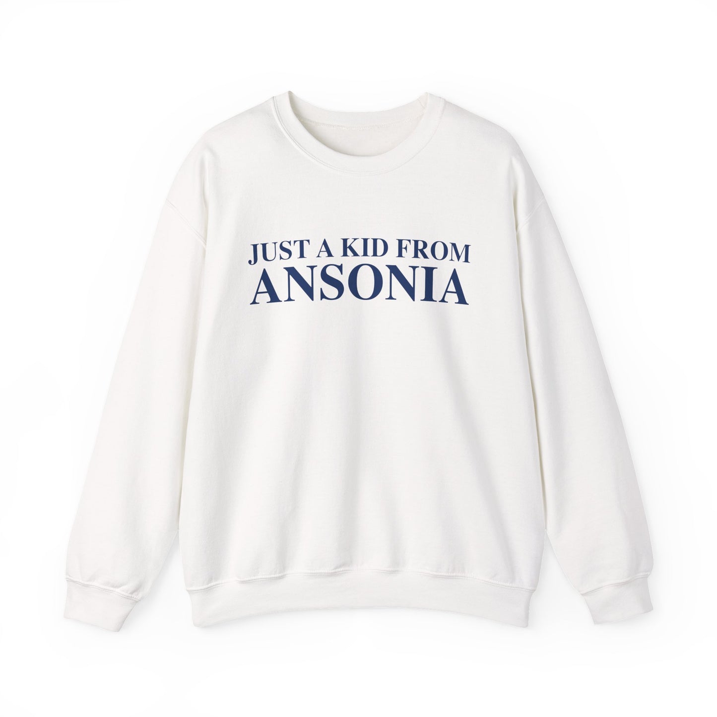 Just a kid from Ansonia Unisex Heavy Blend™ Crewneck Sweatshirt