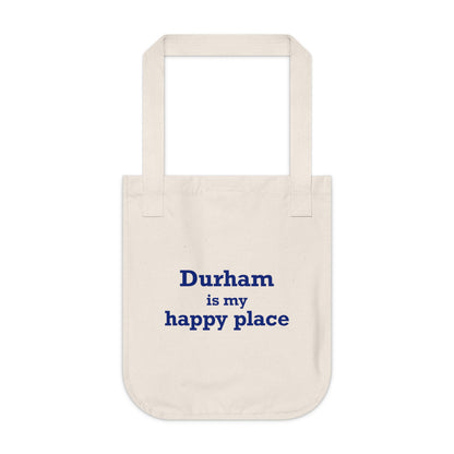 Durham is My Happy Place Organic Canvas Tote Bag