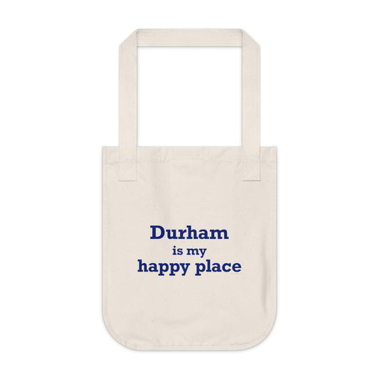 Durham is My Happy Place Organic Canvas Tote Bag