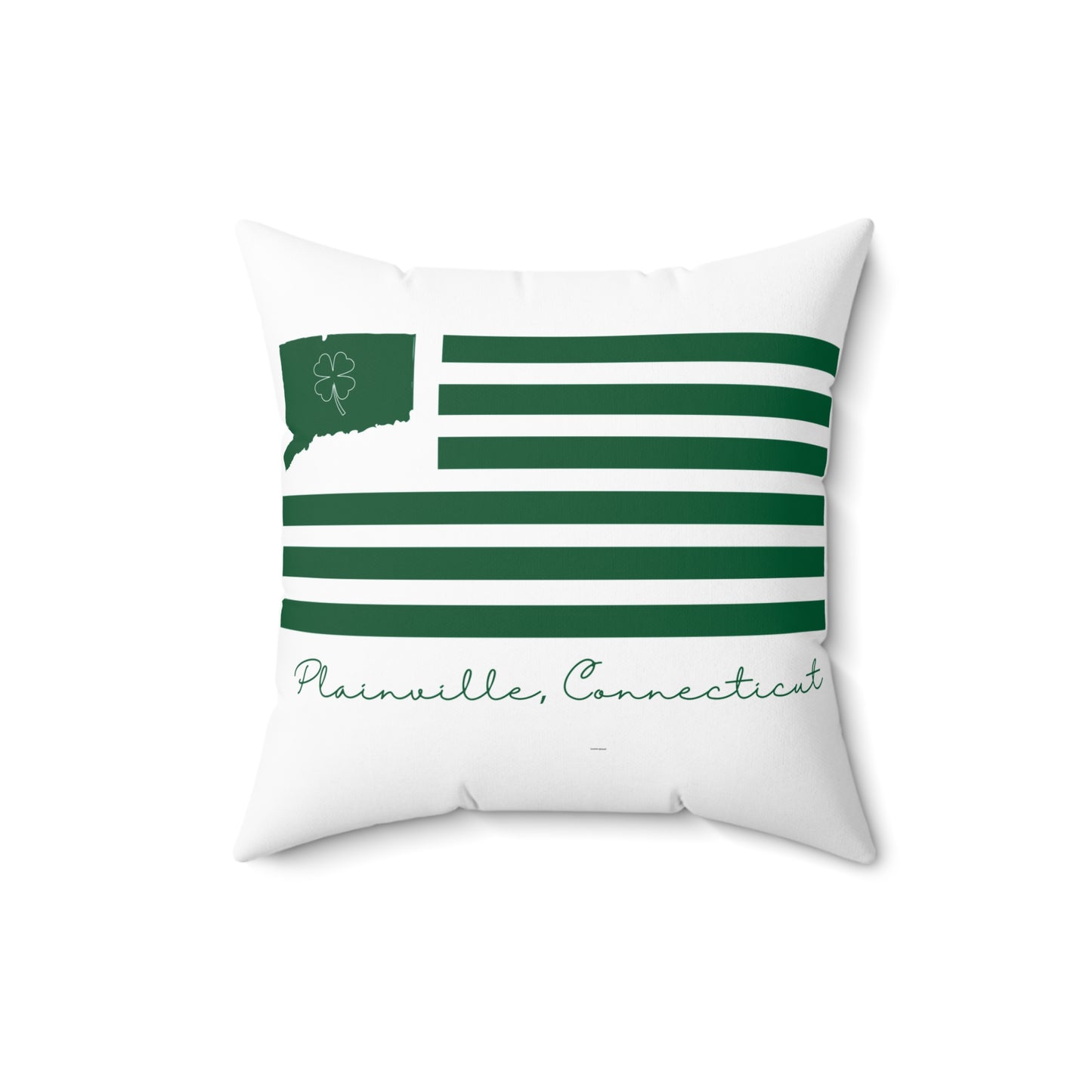 Plainville Connecticut St. Patrick’s Day Flag Spun Polyester Square Pillow