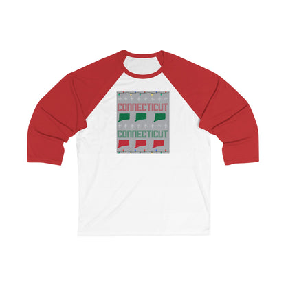 Connecticut Ugly Holiday Unisex 3\4 Sleeve Baseball T-Shirt