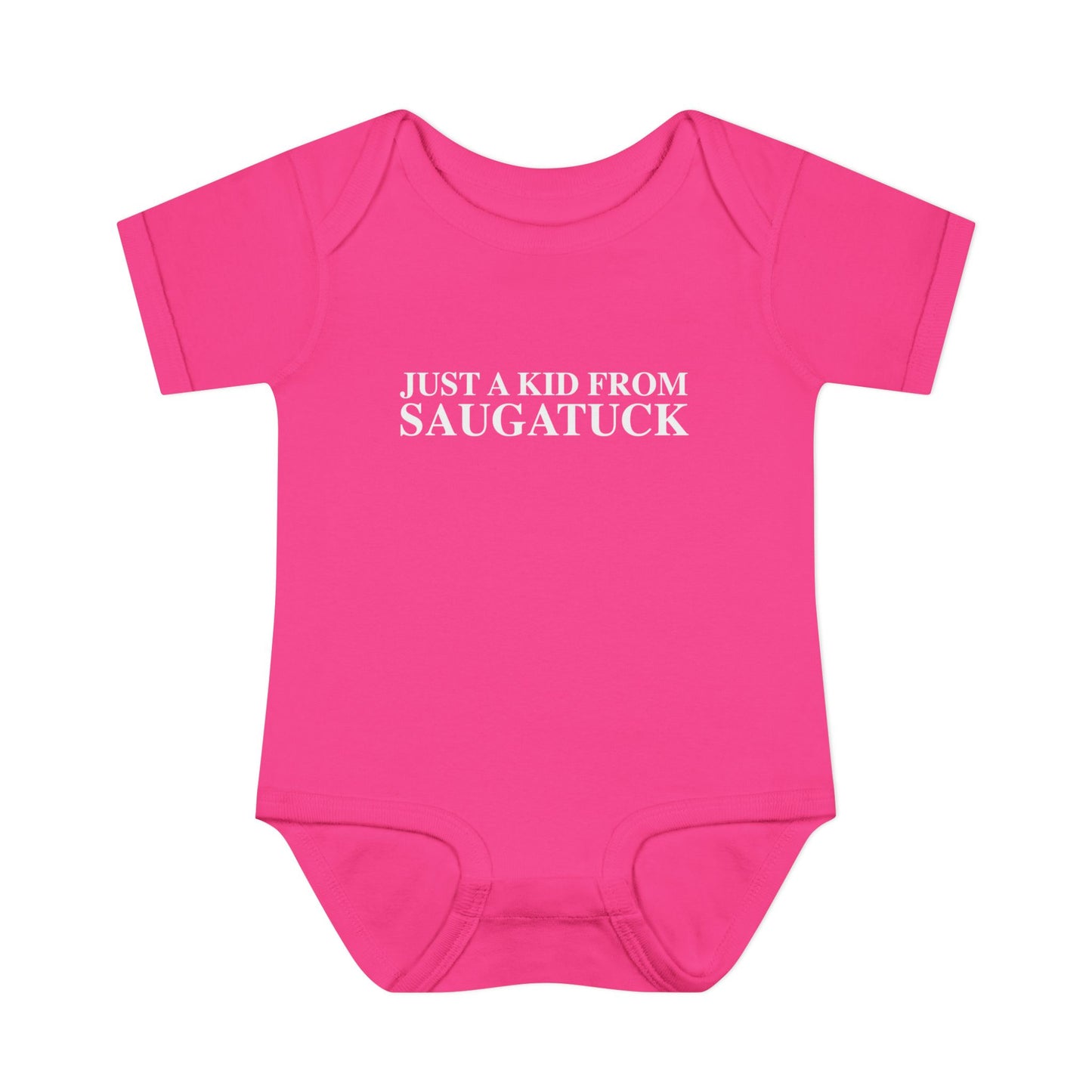 Just a kid from Saugatuck Infant Baby Rib Bodysuit