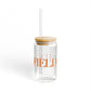 41 Tilt Ridgefield Glass Can with Straw and Lid, 16oz