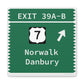 Vintage Merritt Parkway Exit 39 A-B SignMatte Canvas, Stretched, 1.25"