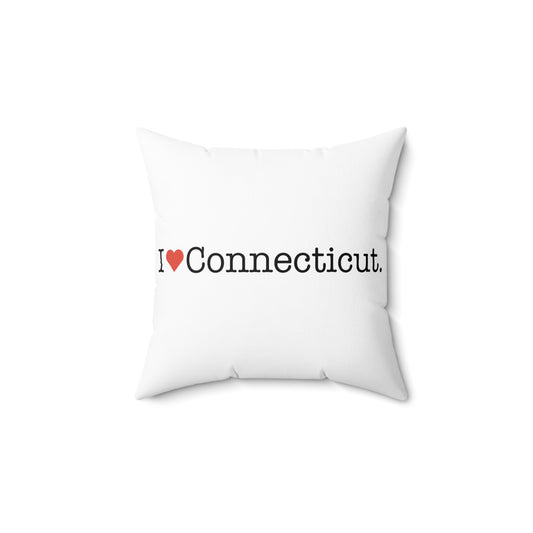 I Heart Connecticut Spun Polyester Square Pillow