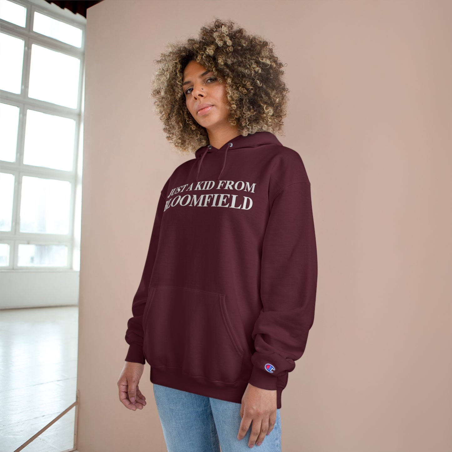 Just a kid from Bloomfield Champion Hoodie