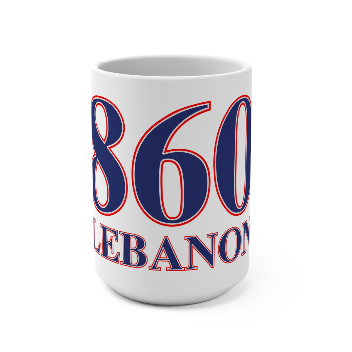 860 Lebanon Red, White & Blue Mug 15oz