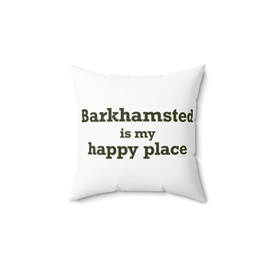 Barkhamsted is my Happy Place Polyester Square Pillow