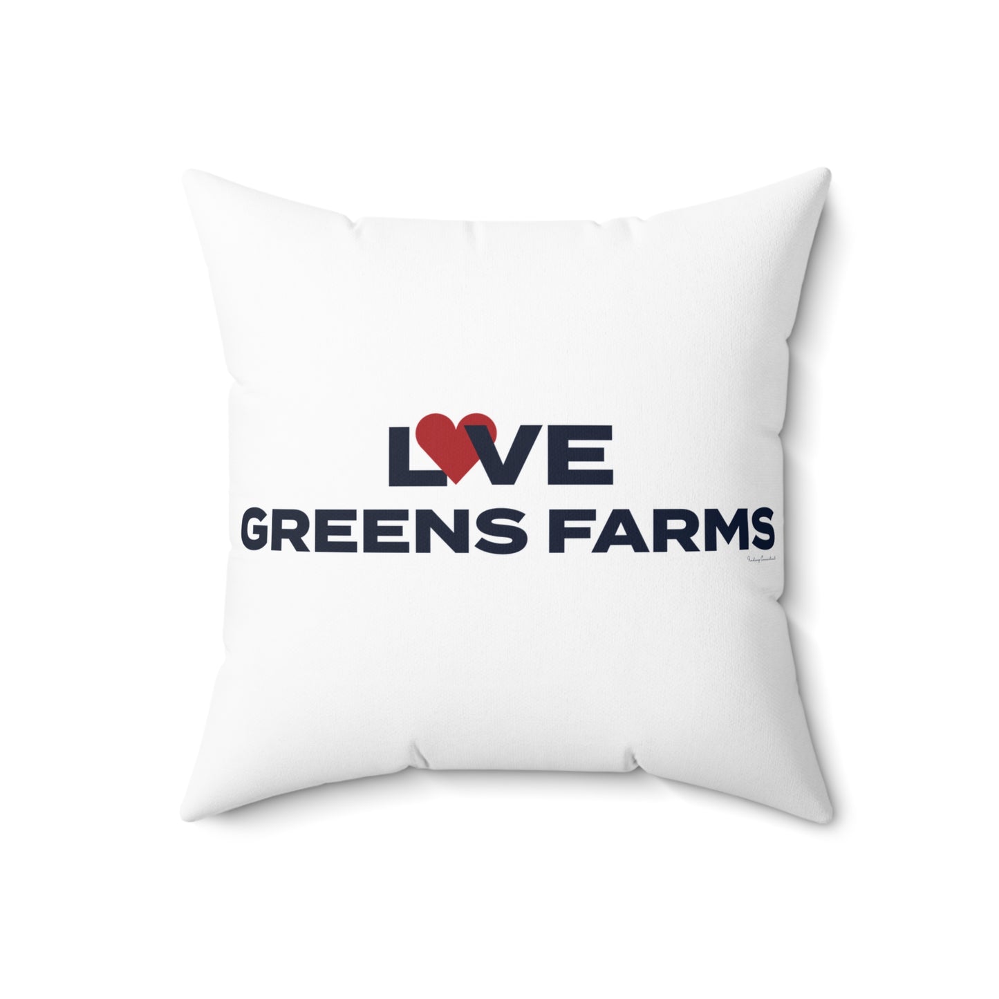 Love Greens Farms Spun Polyester Square Pillow