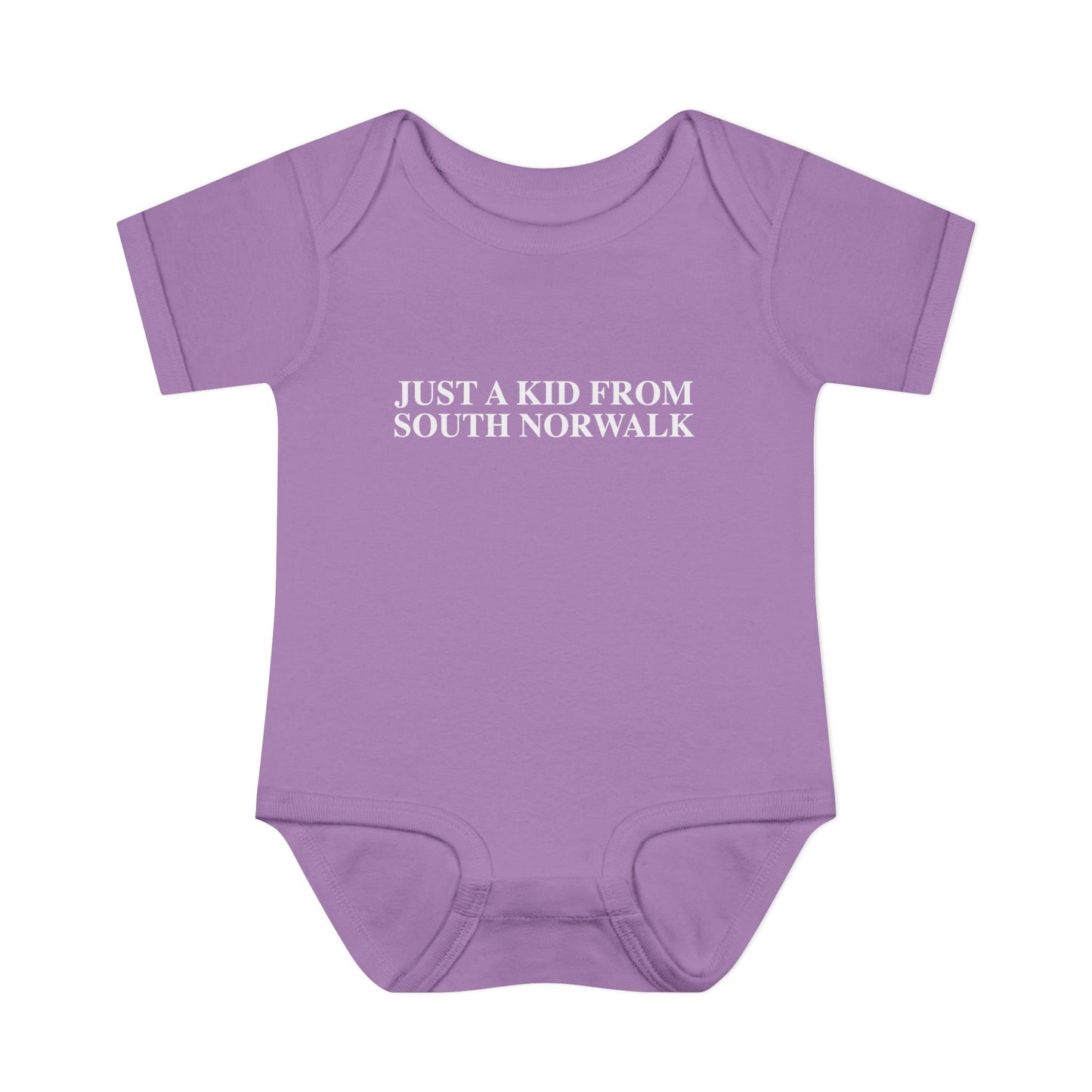 Just a kid from South Norwalk Infant Baby Rib Bodysuit