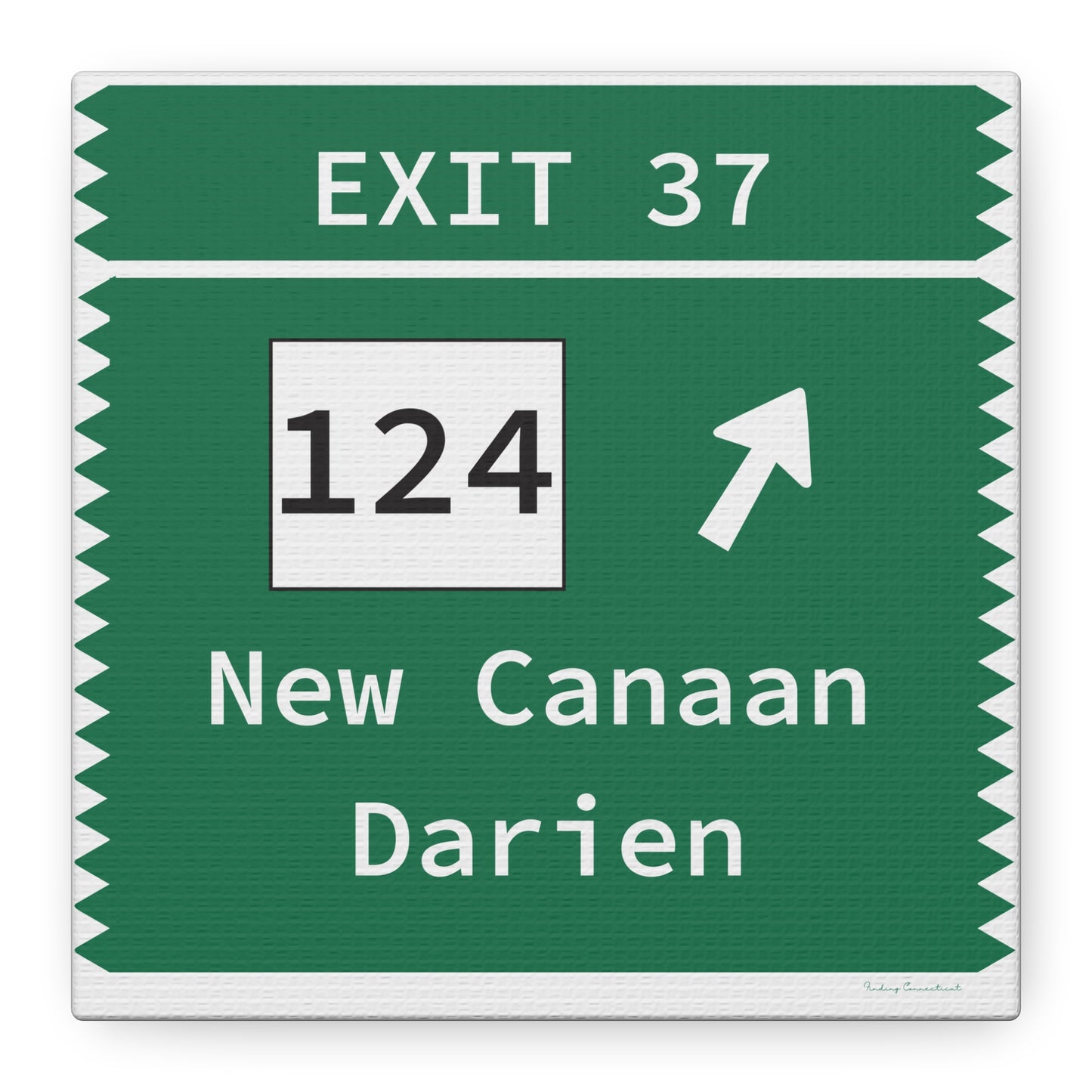 Vintage Merritt Parkway Exit 37 Sign Matte Canvas, Stretched, 1.25"