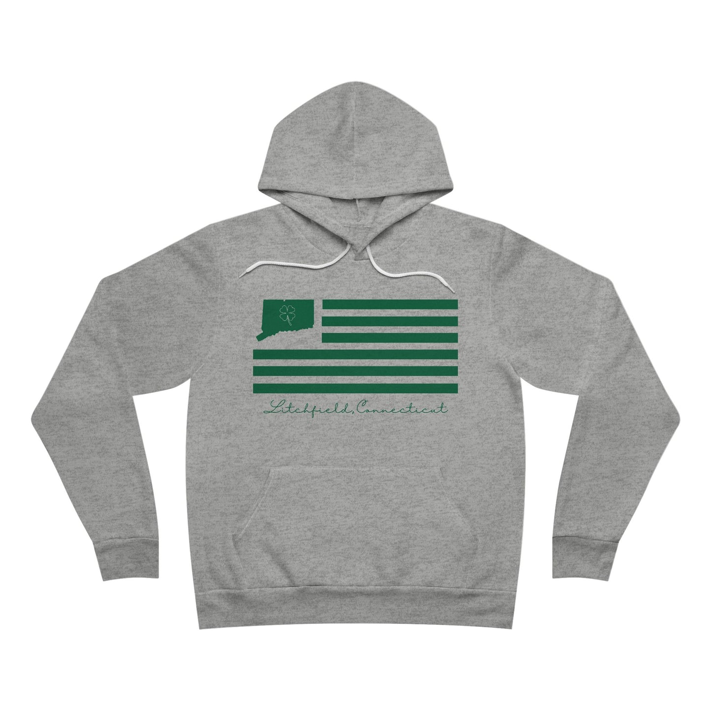 Litchfield Connecticut St. Patrick’s Day Flag Unisex Sponge Fleece Pullover Hoodie