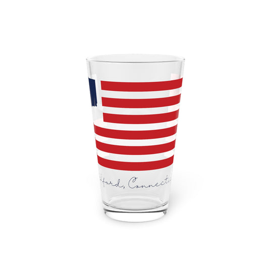 Ashford Connecticut Flag Pint Glass, 16oz