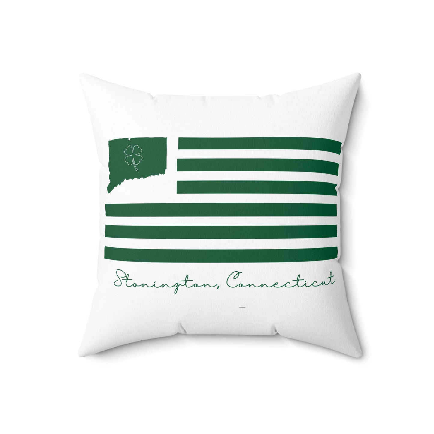 Stonington Connecticut St. Patrick’s Day Flag Spun Polyester Square Pillow