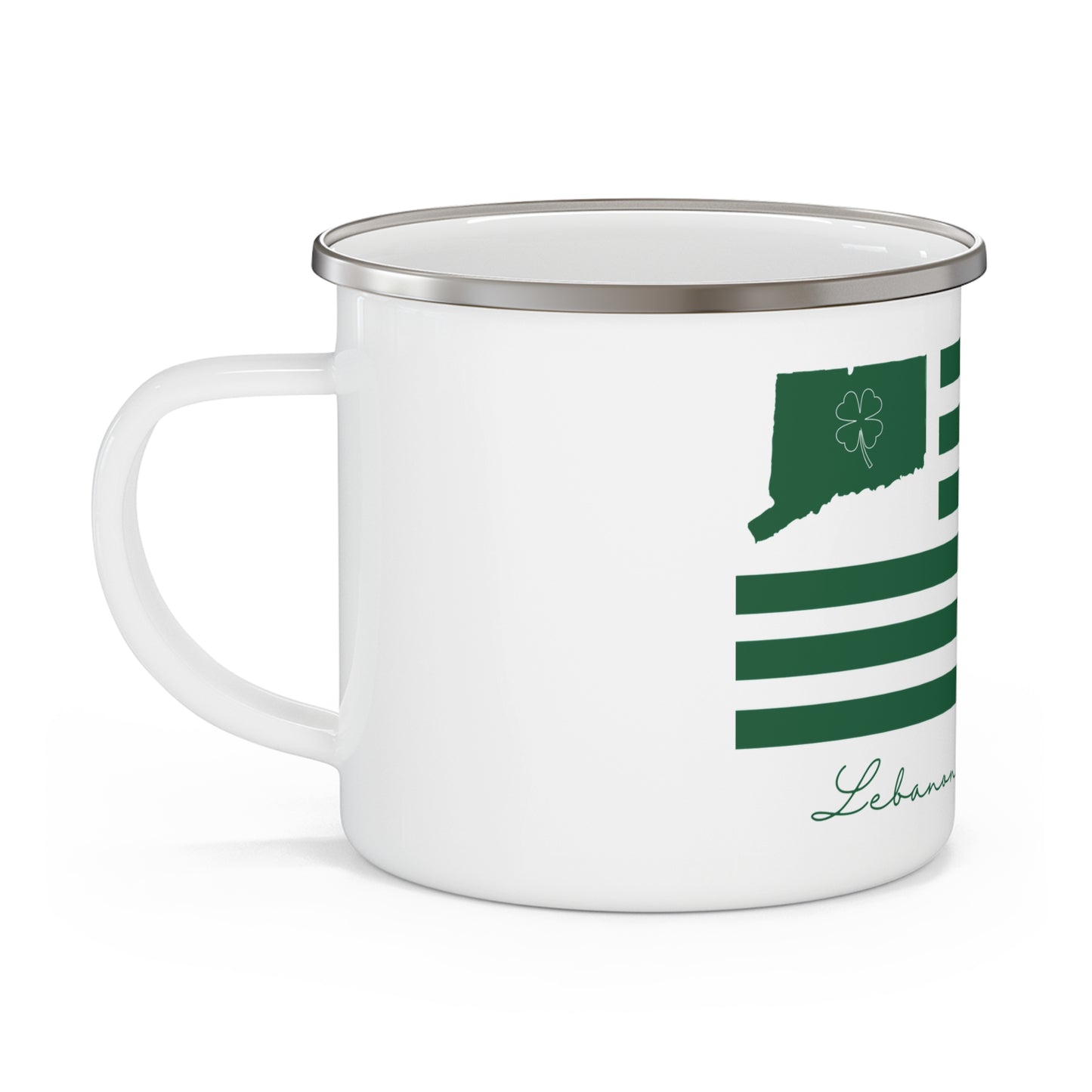Lebanon Connecticut St. Patrick’s Day Flag Enamel Camping Mug
