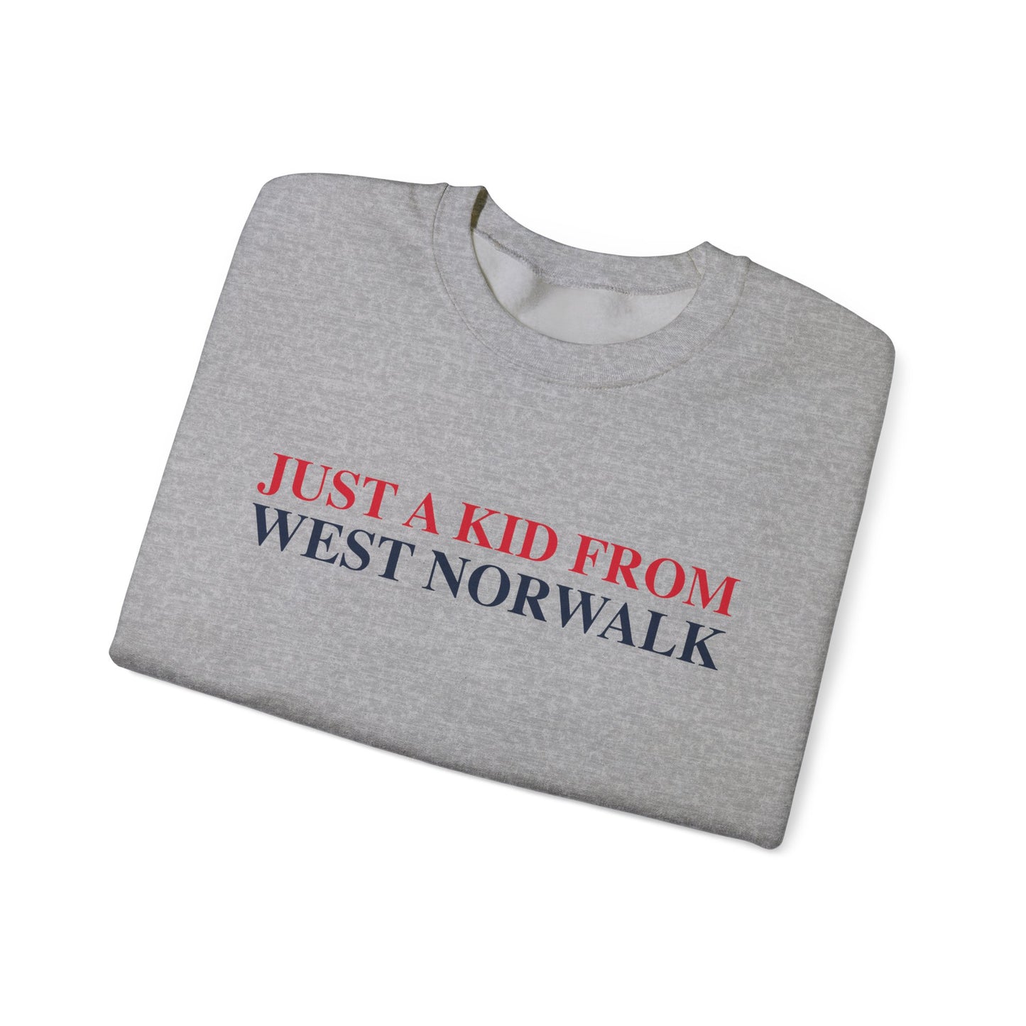 Just a kid from West Norwalk Unisex Heavy Blend™ Crewneck Sweatshirt
