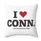 I Heart CONN. Spun Polyester Square Pillow