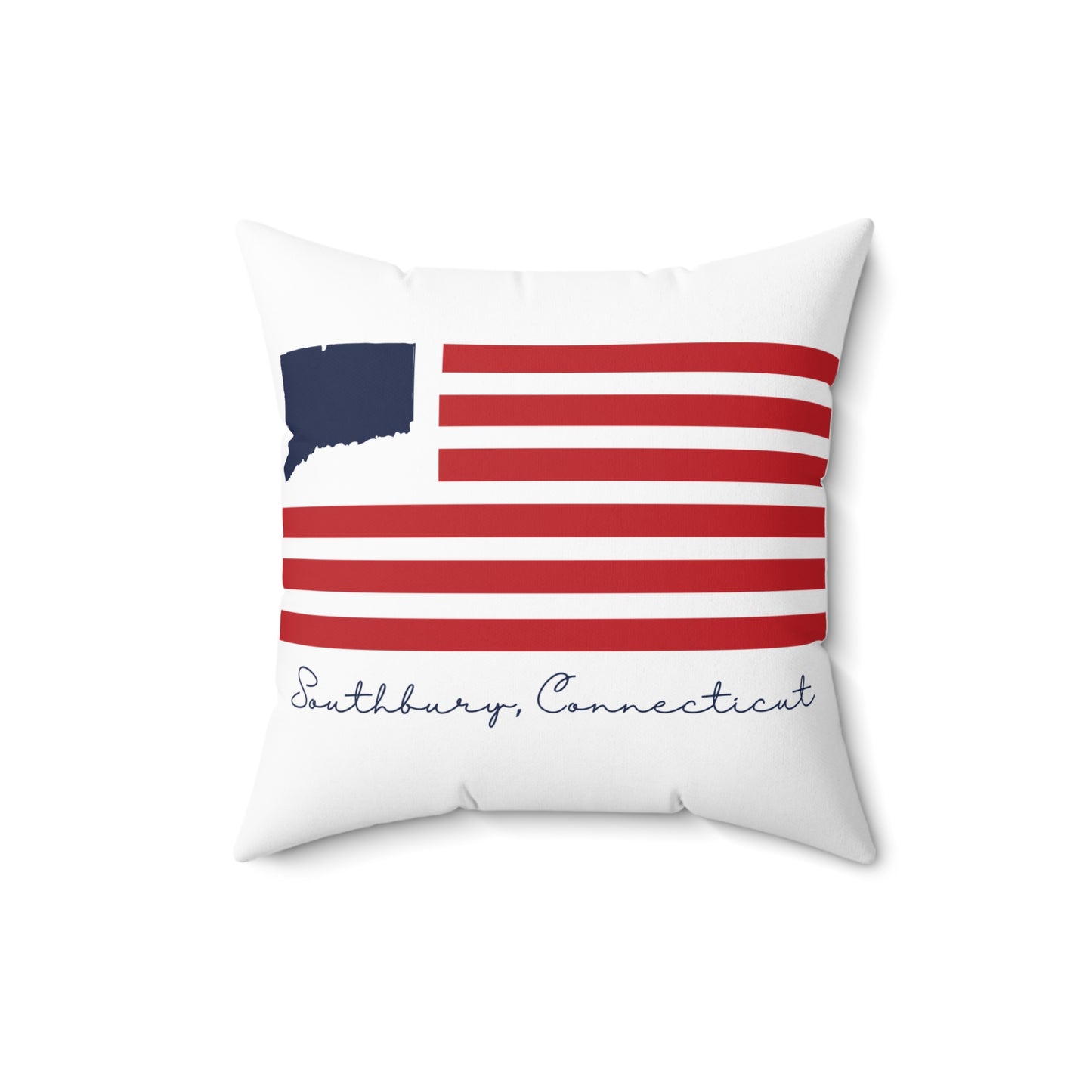 Southbury Connecticut Flag Spun Polyester Square Pillow
