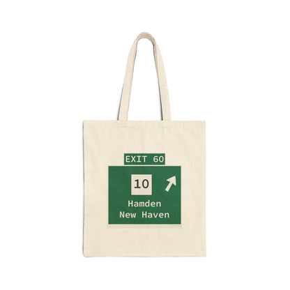 Vintage WCP Exit 60 Sign Cotton Canvas Tote Bag
