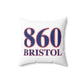860 Bristol Red, White & Blue Spun Polyester Square Pillow