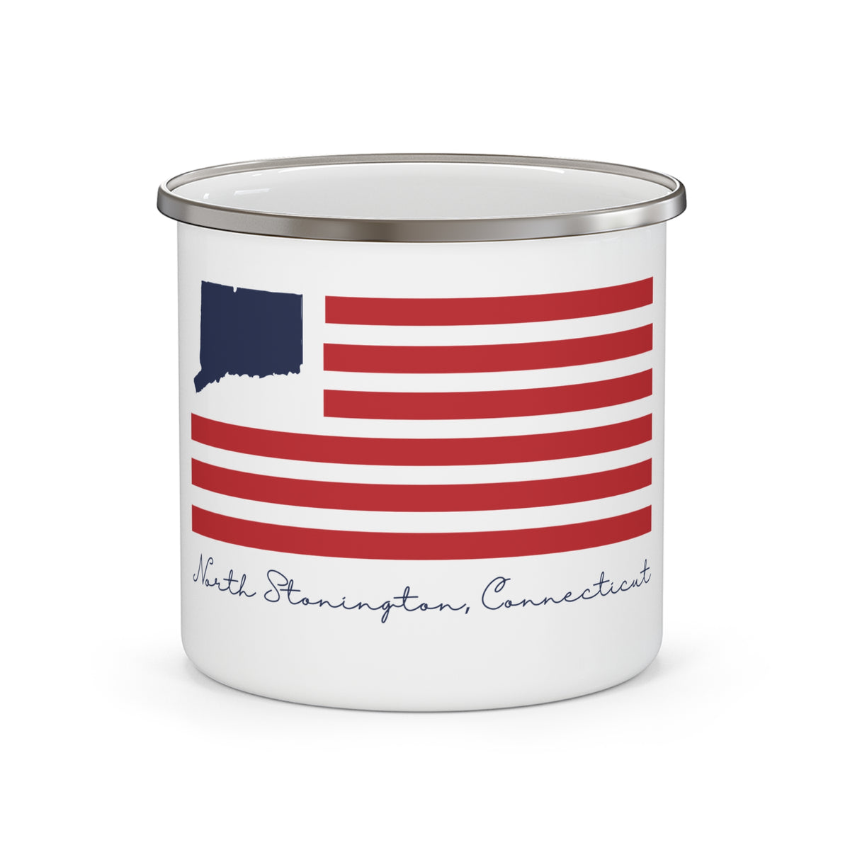 North Stonington Connecticut Flag Enamel Camping Mug