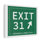 Vintage Exit 31 Merritt Parkway Sign Matte Canvas, Stretched, 1.25"