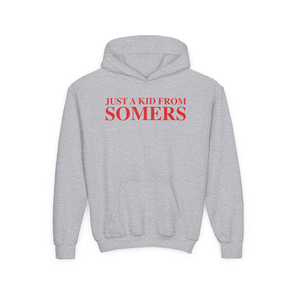 Just a kid from Somers Youth Heavy Blend Hooded Sweatshirt
