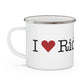 I Heart Ridgefield. Enamel Camping Mug