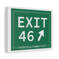 Vintage Exit 46 Merritt Parkway Sign Matte Canvas, Stretched, 1.25"