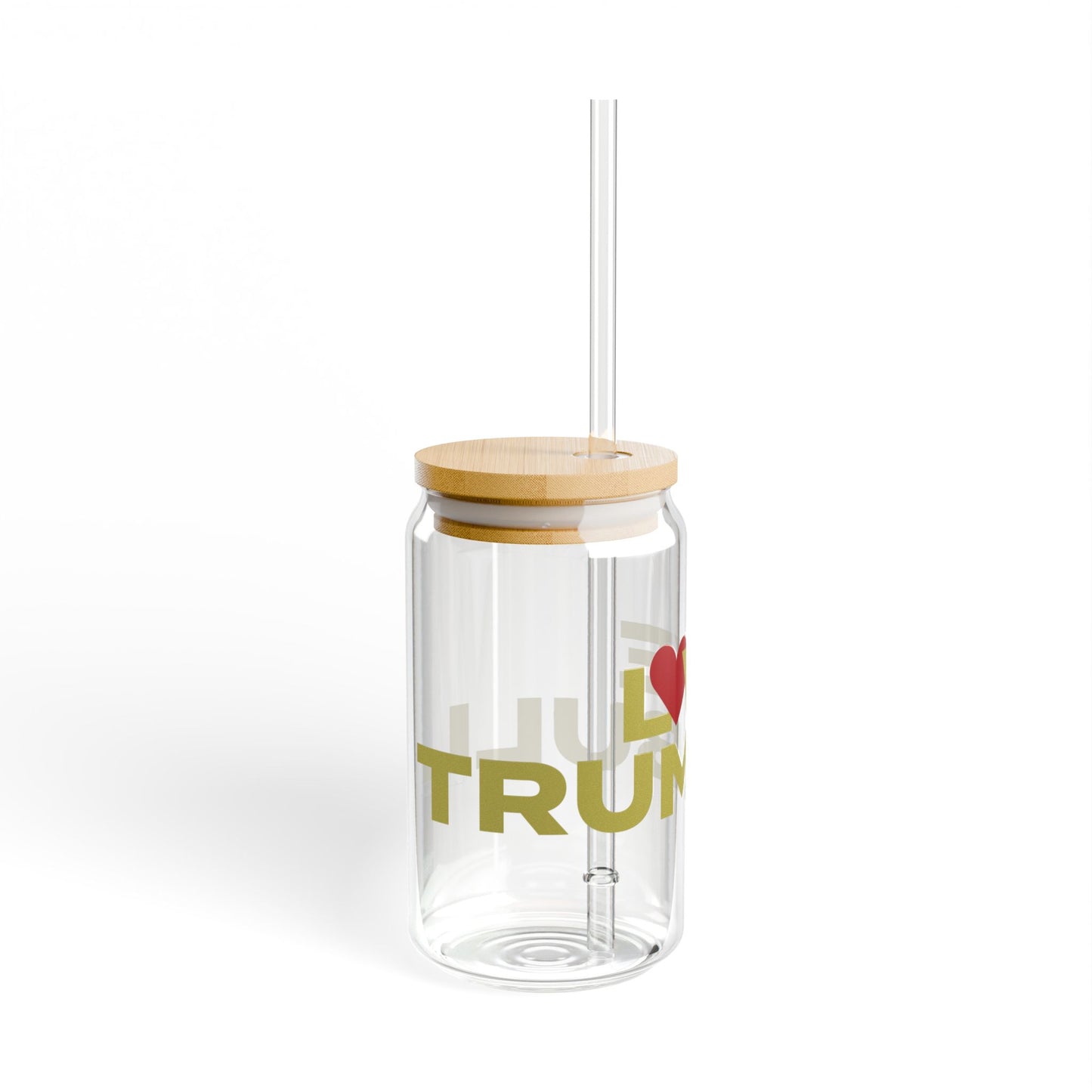 Love Trumbull Glass Can with Straw and Lid, 16oz