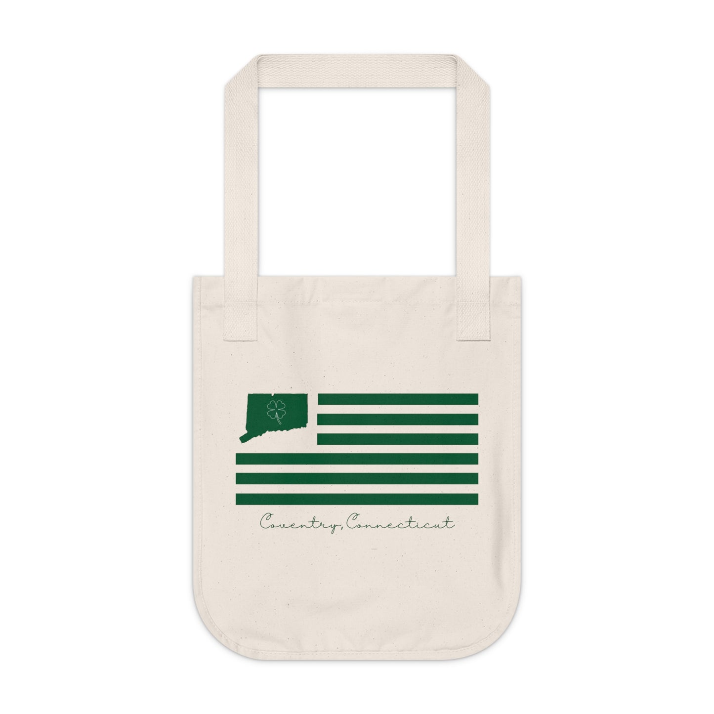 Coventry Connecticut St. Patrick’s Day Flag Organic Canvas Tote Bag