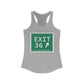 Vintage Exit 36 Merritt Parkway Sign Women's Ideal Racerback Tank Top