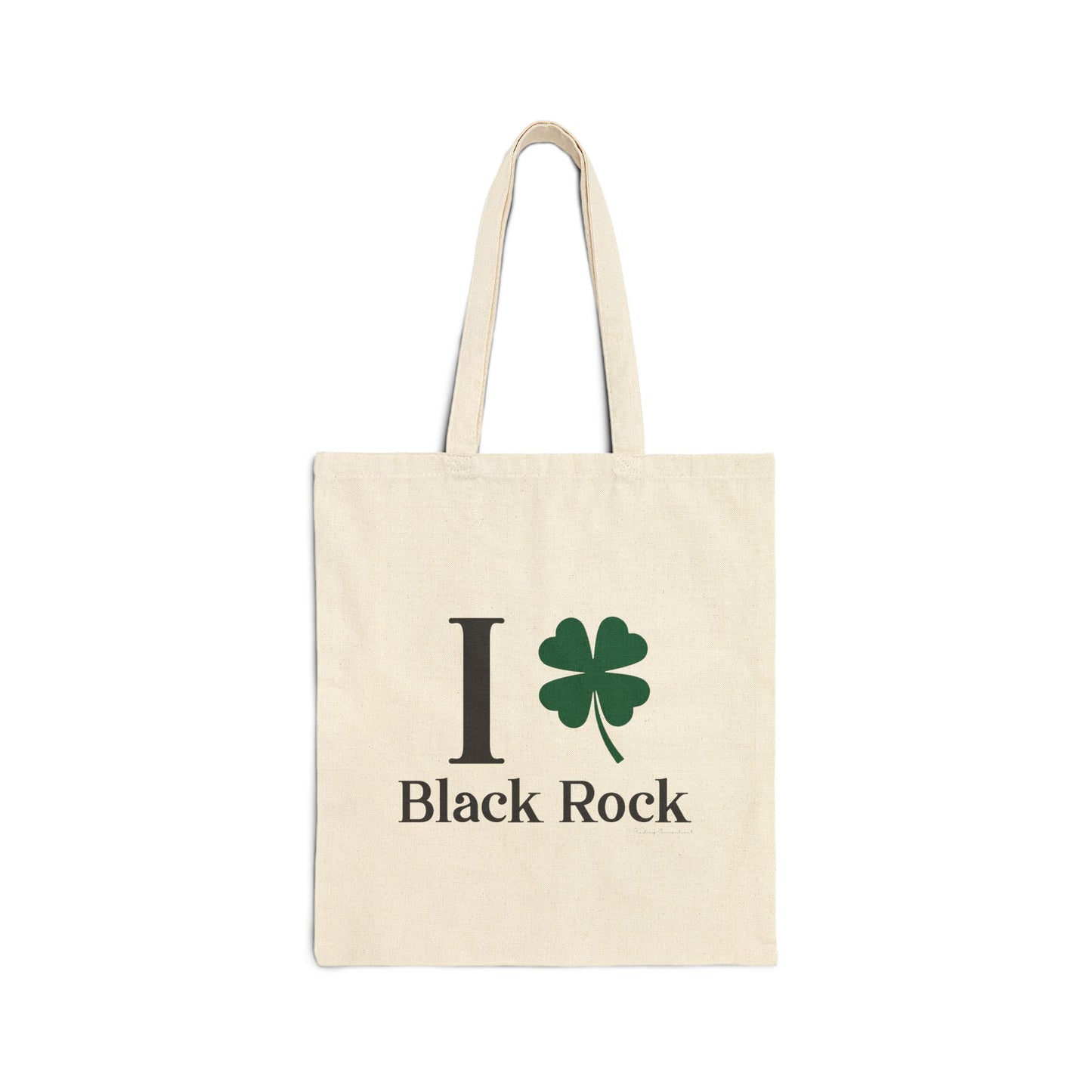 I Clover Black Rock Cotton Canvas Tote Bag