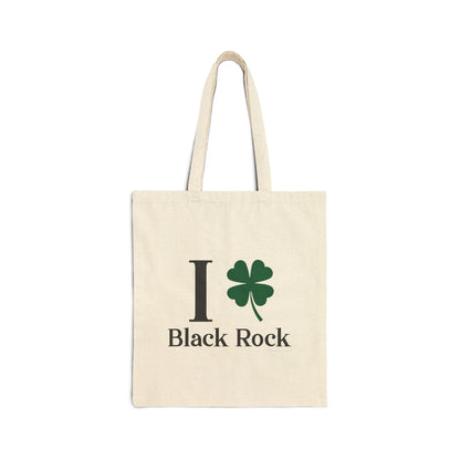 I Clover Black Rock Cotton Canvas Tote Bag